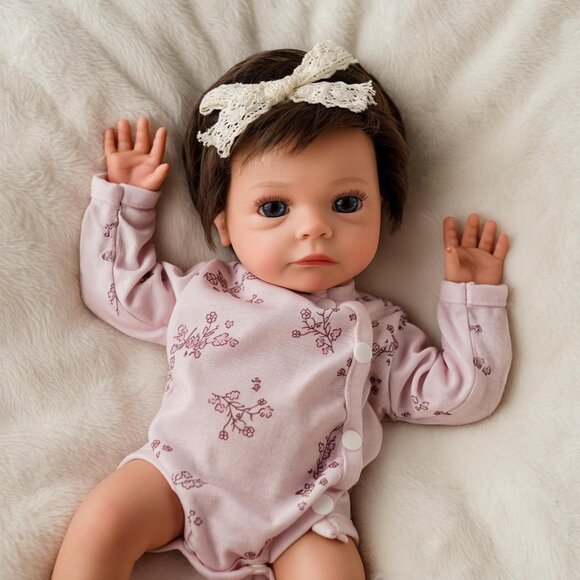 12Inch Full Silicone Reborn Baby Doll 3 Lb Baby Dolls Girl with Feeding Kit - Picture 8 of 8